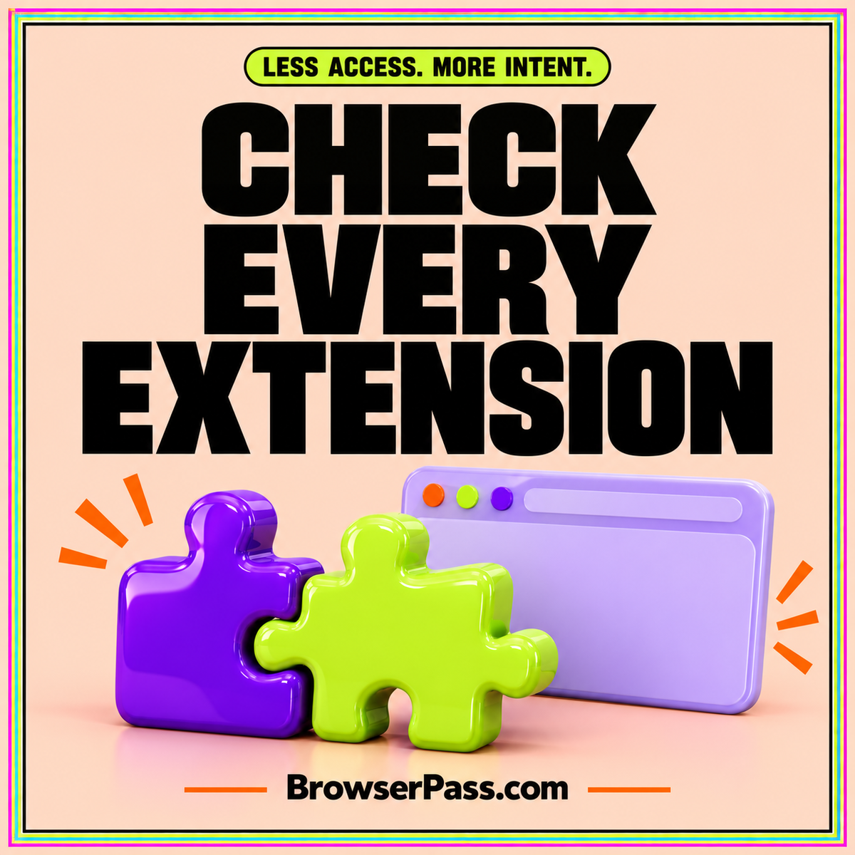 Check Every Extension — BrowserPass.com editorial artwork